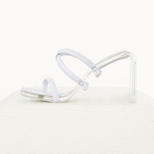 Clear white Letta Heels
